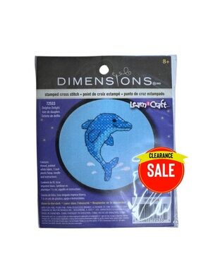 NEW Dimensions Dolphin Stamped Cross Stitch Kit Dolphin Delight 72533 Crafting